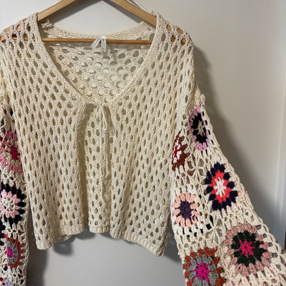 Dreamers Granny Square Crochet Cardigan Sweater - Picture 1 of 5